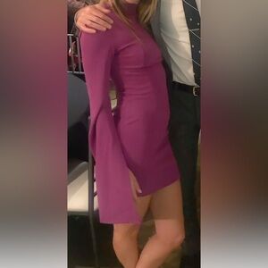 Purple Long Sleeve Dress